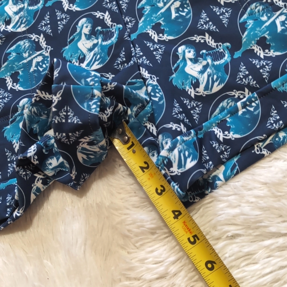 NWT Blackmilk Legend Of Zelda Nintendo Blue High Waisted Cuffed Shorts Large - Picture 11 of 11
